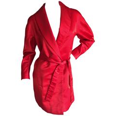 Halston Vintage Seventies Silk Faille Evening Coat