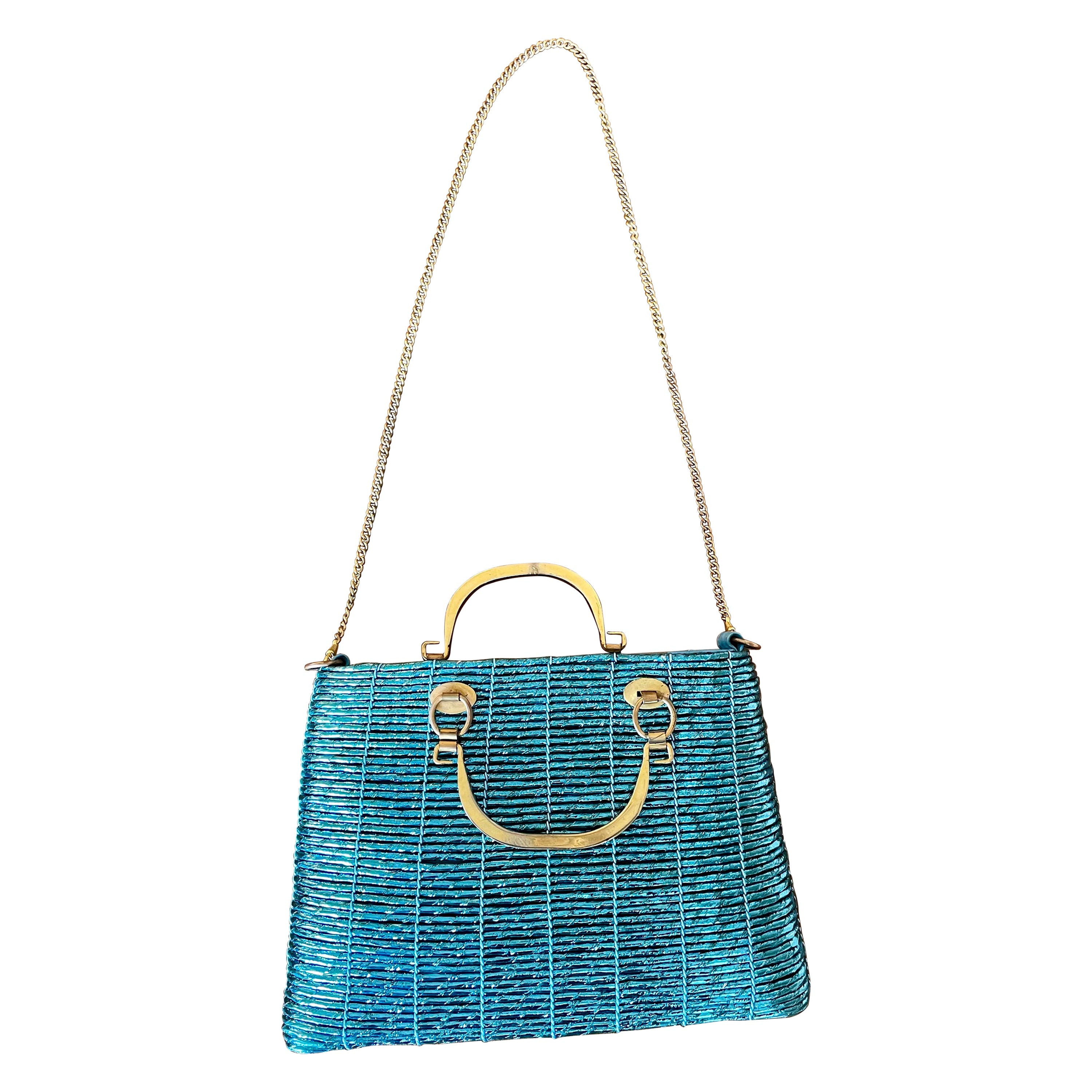 Roberta di camerino 50s turquoise bag For Sale
