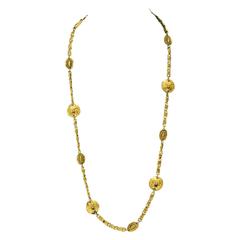 1980s Chanel Coin Necklace with Face Motif 10