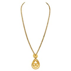 1996 Chanel Necklace with Teardrop CC Pendant
