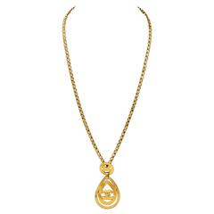 1996 Chanel Necklace with Teardrop CC Pendant 8