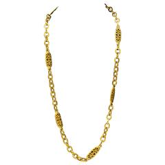 1995 Chanel Necklace with CC Oval Links 9