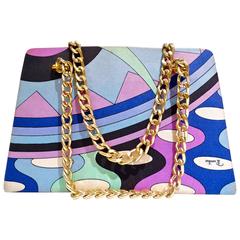 1960er Emilio Pucci Mod Print Kettenriemen Handtasche