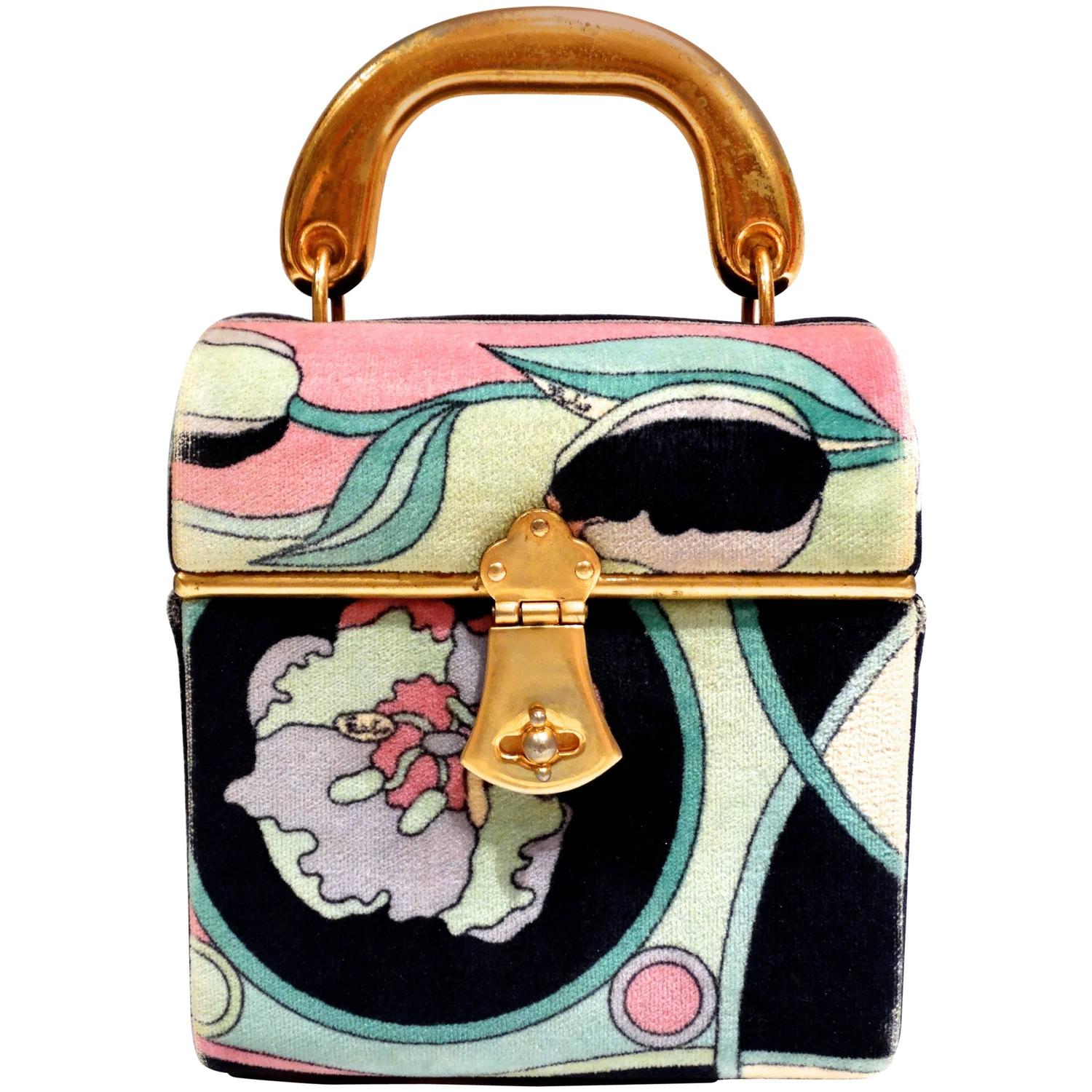 1960s Emilio Pucci Velve Box Handbag At 1stdibs