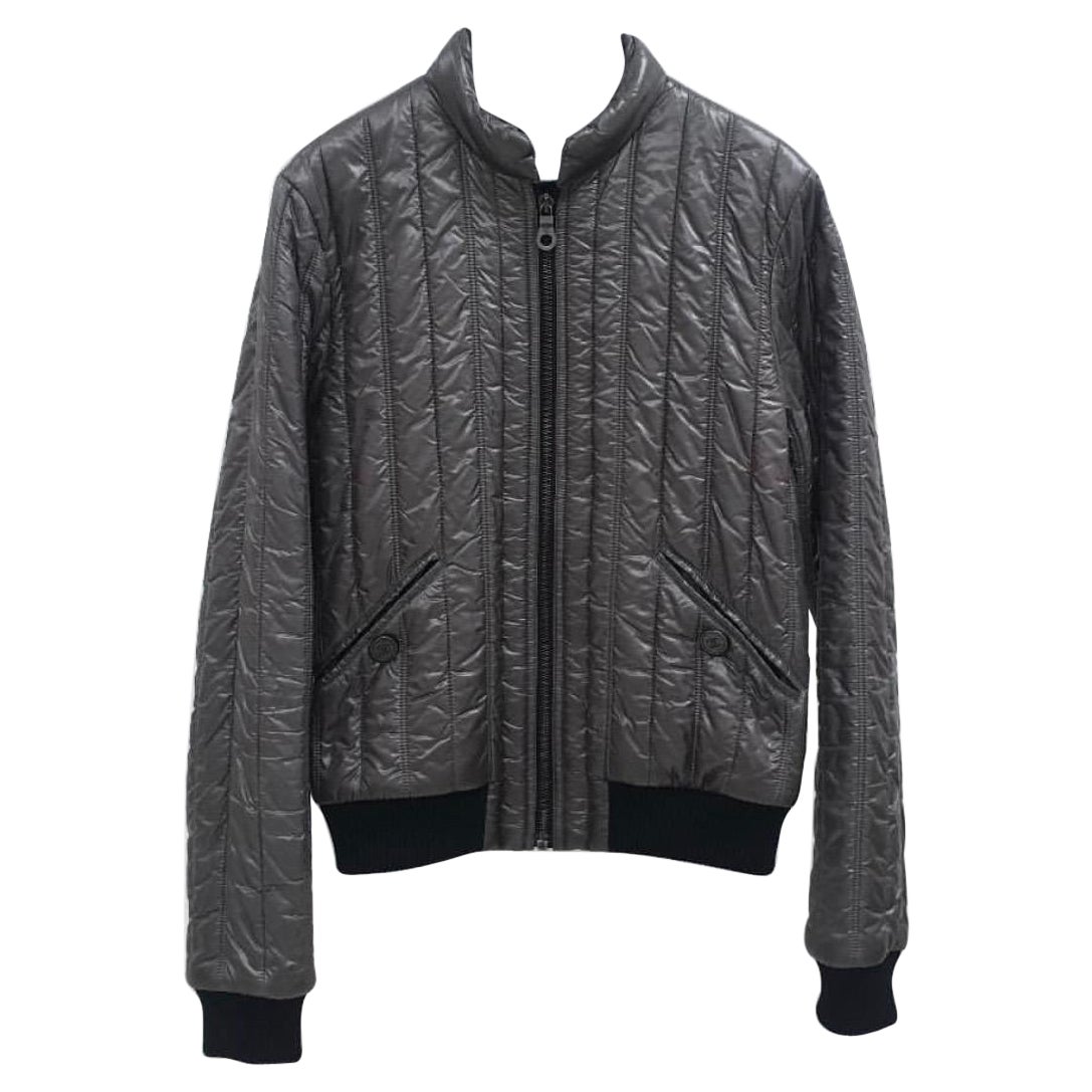 Chanel Dark Gray Quilted Puffer Jacket