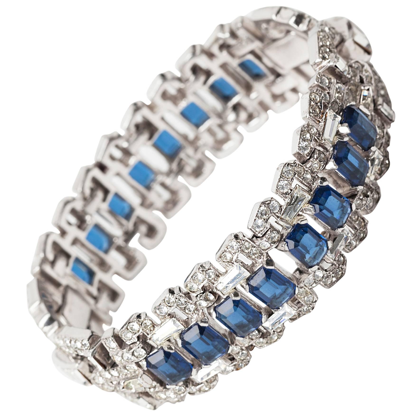 Spectacular Early Trifari Art Deco Bracelet For Sale