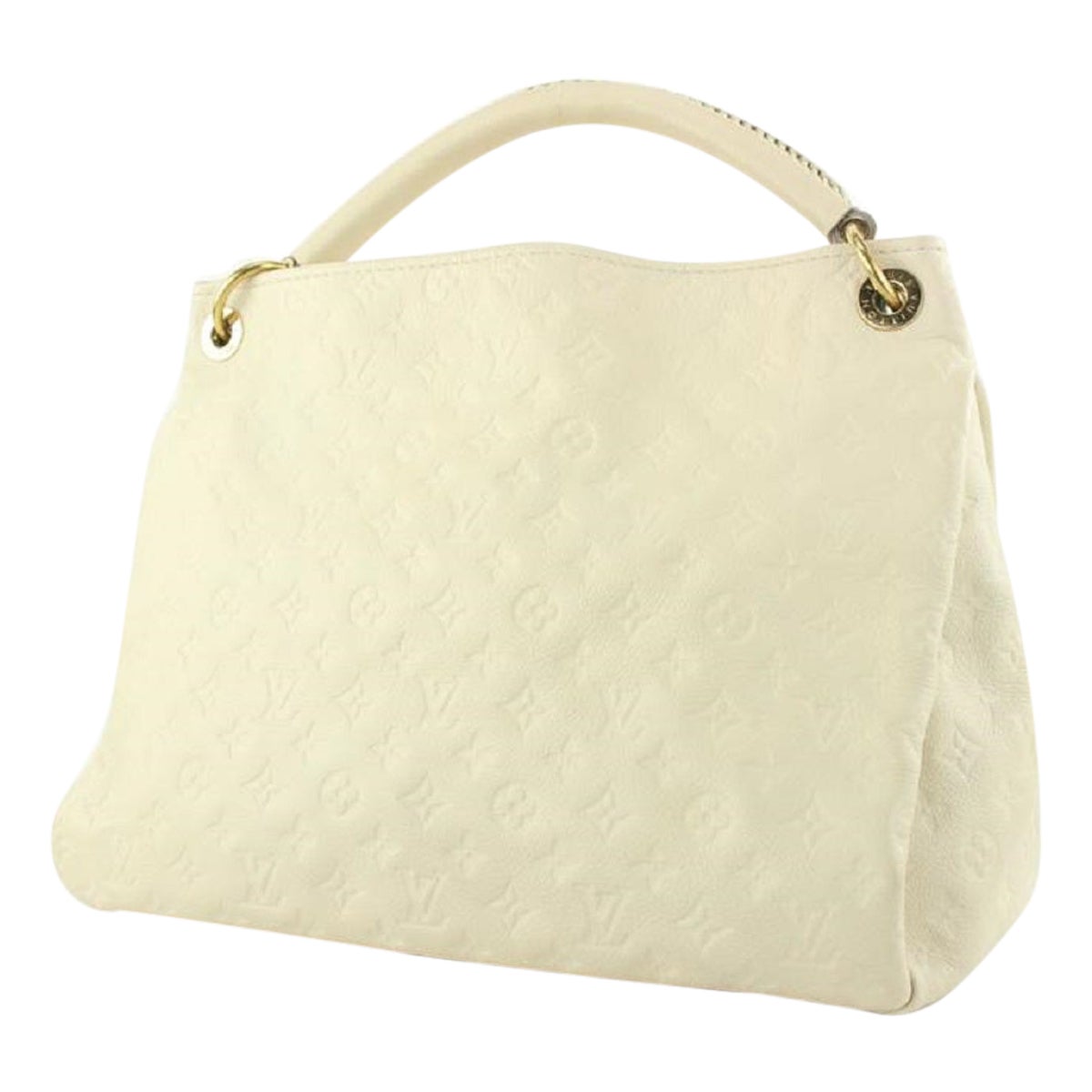 Louis Vuitton - Sac hobo Artsy MM en cuir ivoire, beige et ivoire avec monogramme Empreinte