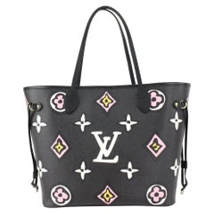 Vintage Louis Vuitton Black Monogram Wild at Heart Neverfull MM Tote Bag 186lv83