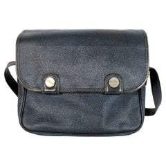 Used Borbonese Blue Leather Redwall Shoulder Bag