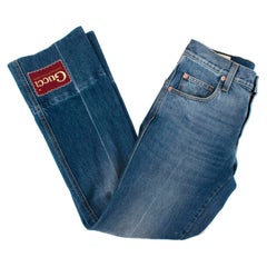 Gucci Faded Mid-Blue Denim Flared High Rise Jeans
