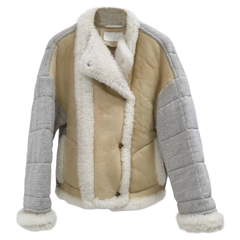 Chloé Oversized Shearling and Quilted Cotton-Jersey Jacket For Sale at  1stDibs