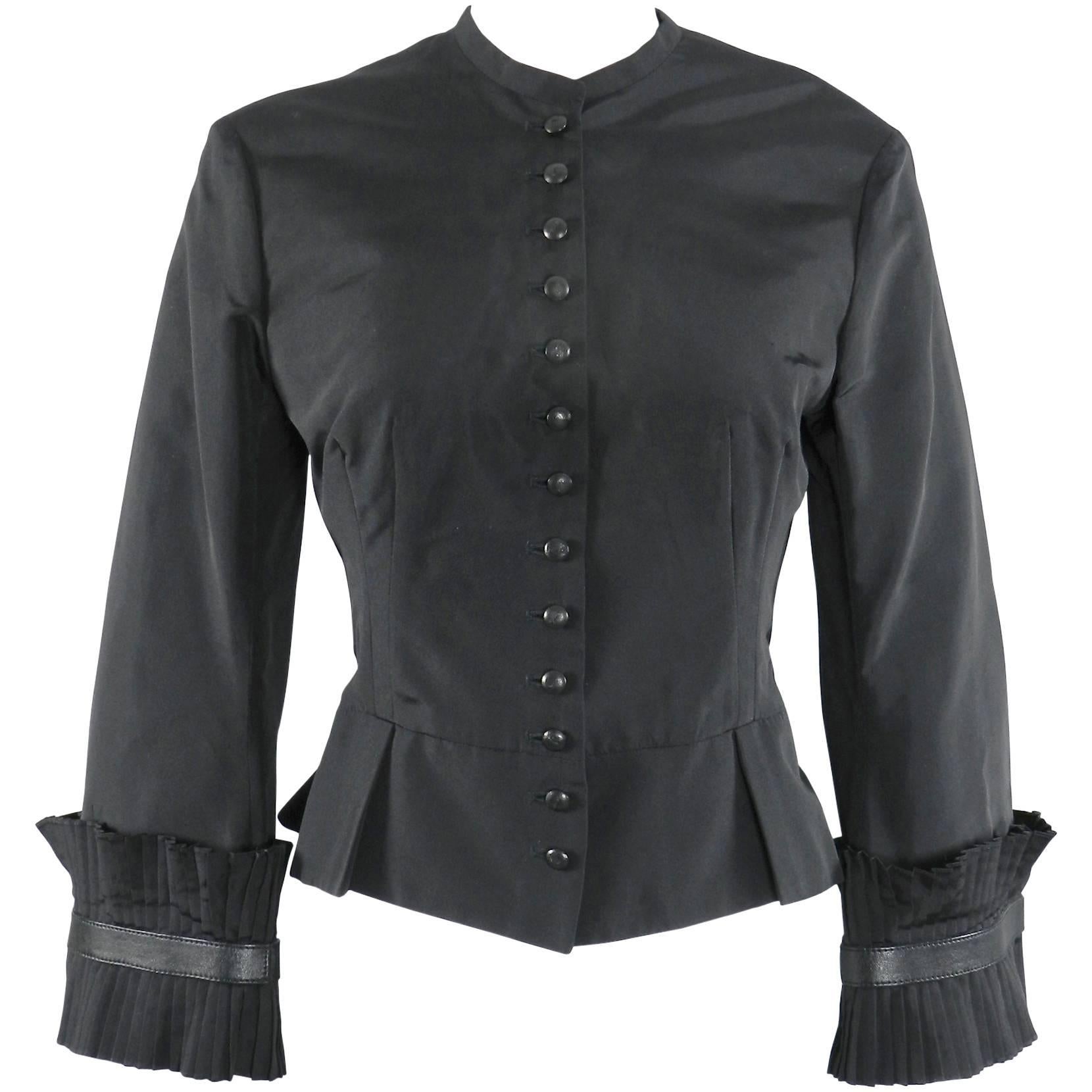 Alexander McQueen Black Silk Victorian Style Jacket, Fall 2002  For Sale