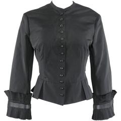 Alexander McQueen Schwarze Jacke aus Seide im viktorianischen Stil, Herbst 2002