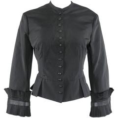 Alexander McQueen Black Silk Victorian Style Jacket, Fall 2002 