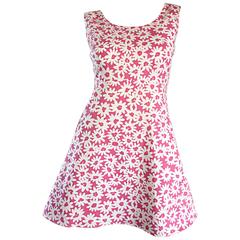Adorable 1990s Jill Stuart Pink + White Daisy Print A - Line 90s Babydoll Dress 7