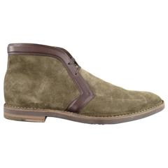 LOUIS VUITTON Size 11 Slate Suede/ Leather Trim Boots