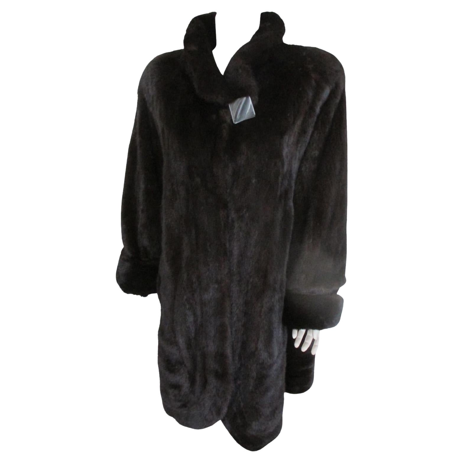 Louis Feraud Paris Coat Womens 12 Large Vintage Pieced Fur 