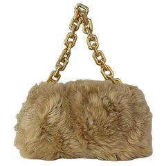 Bottega Veneta BV Porridge Shearling The Pouch Chain Shoulder Bag rt $4, 100