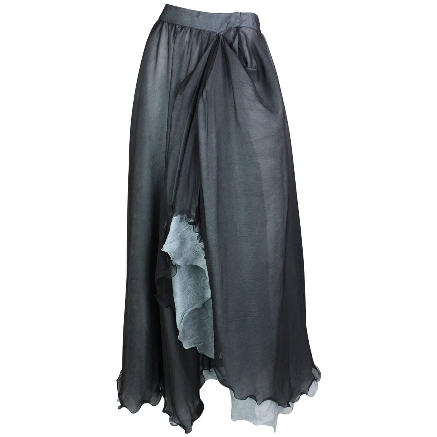 Giorgio Armani Double-Layered Silk Full Skirt