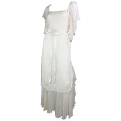 Tan Giudicelli Ethereal Silk & Lace Gown
