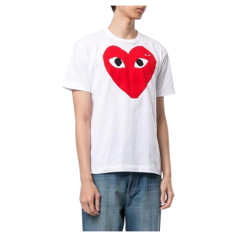 Comme des Garçons Play Men Original Logo Heart T-shirt, Size M For Sale at  1stDibs