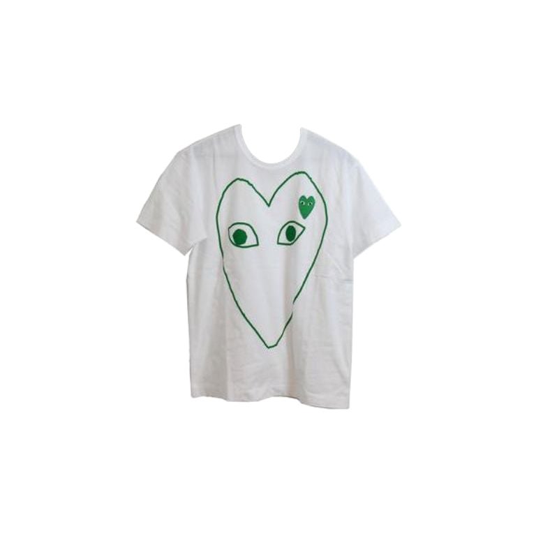 Garcons Play Green Heart T-shirt White 