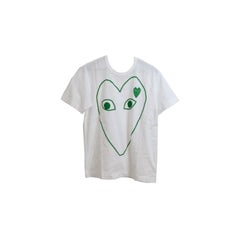 Comme Des Garcons Play Green Heart T-shirt White, Size L