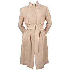 1997 HELMUT LANG dust pink sheer trench coat with windowpane weave 8