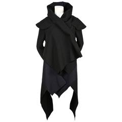 COMME DES GARCONS black & navy felted wool coat 12
