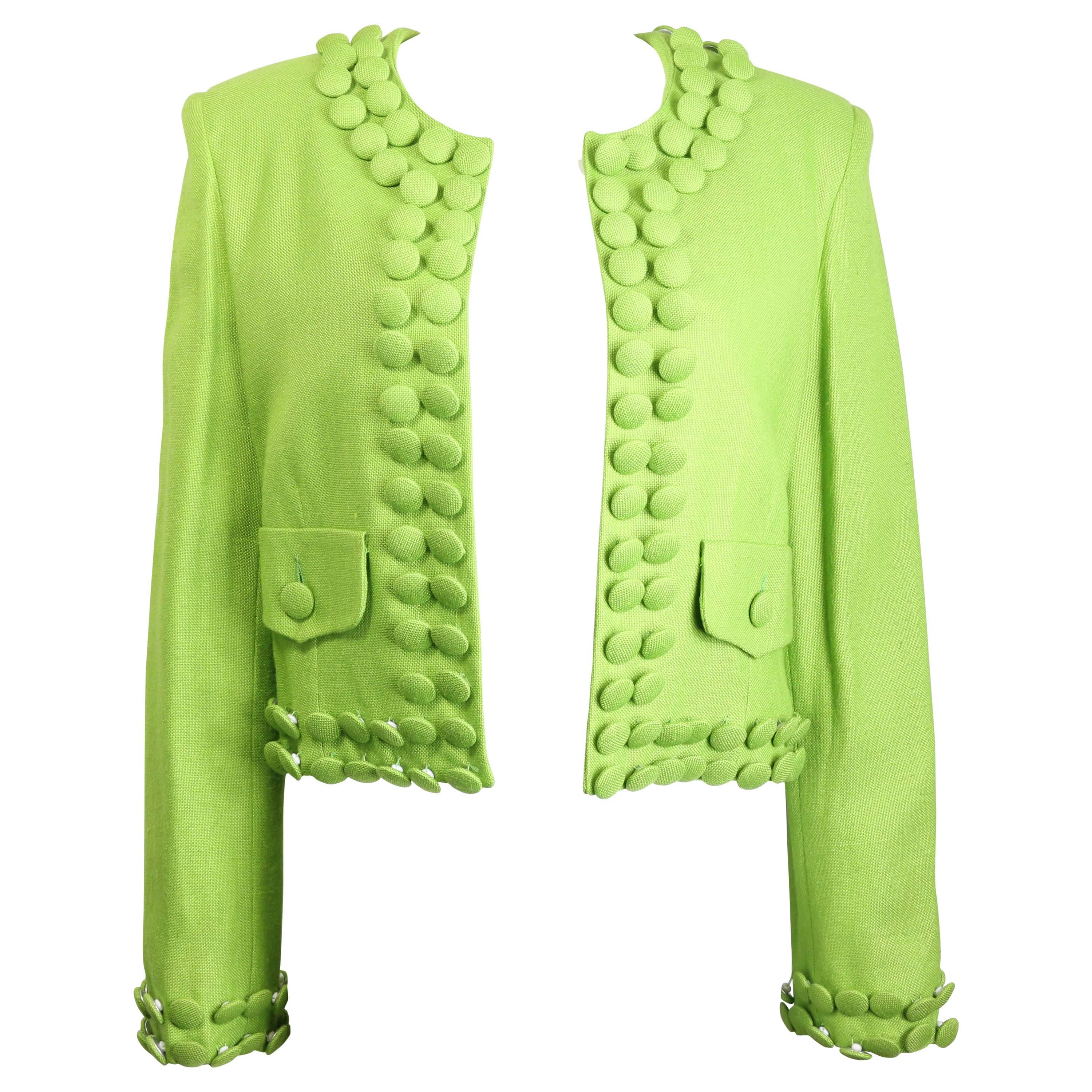 Moschino Cheap and Chic Green Buttons Cropped Jacket