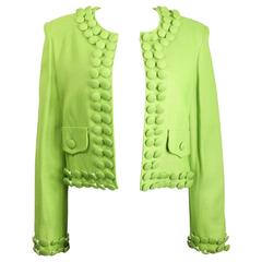 Moschino Cheap and Chic Green Buttons Cropped Jacket 6