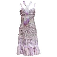 Vintage Summer 1996 Christian Lacroix Haute Couture Parma Crochet Dress