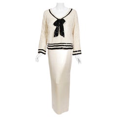 Vintage 1963 Barbra Streisand Custom Couture Cream Sequin Silk Iconic Sailor Set