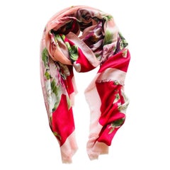 Dolce & Gabbana Pink Rose Peony
printed cashmere modal blended scarf wrap
