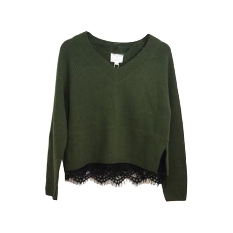 Robert Rodriguez XO V-neck Sweater Green, Size XS For Sale