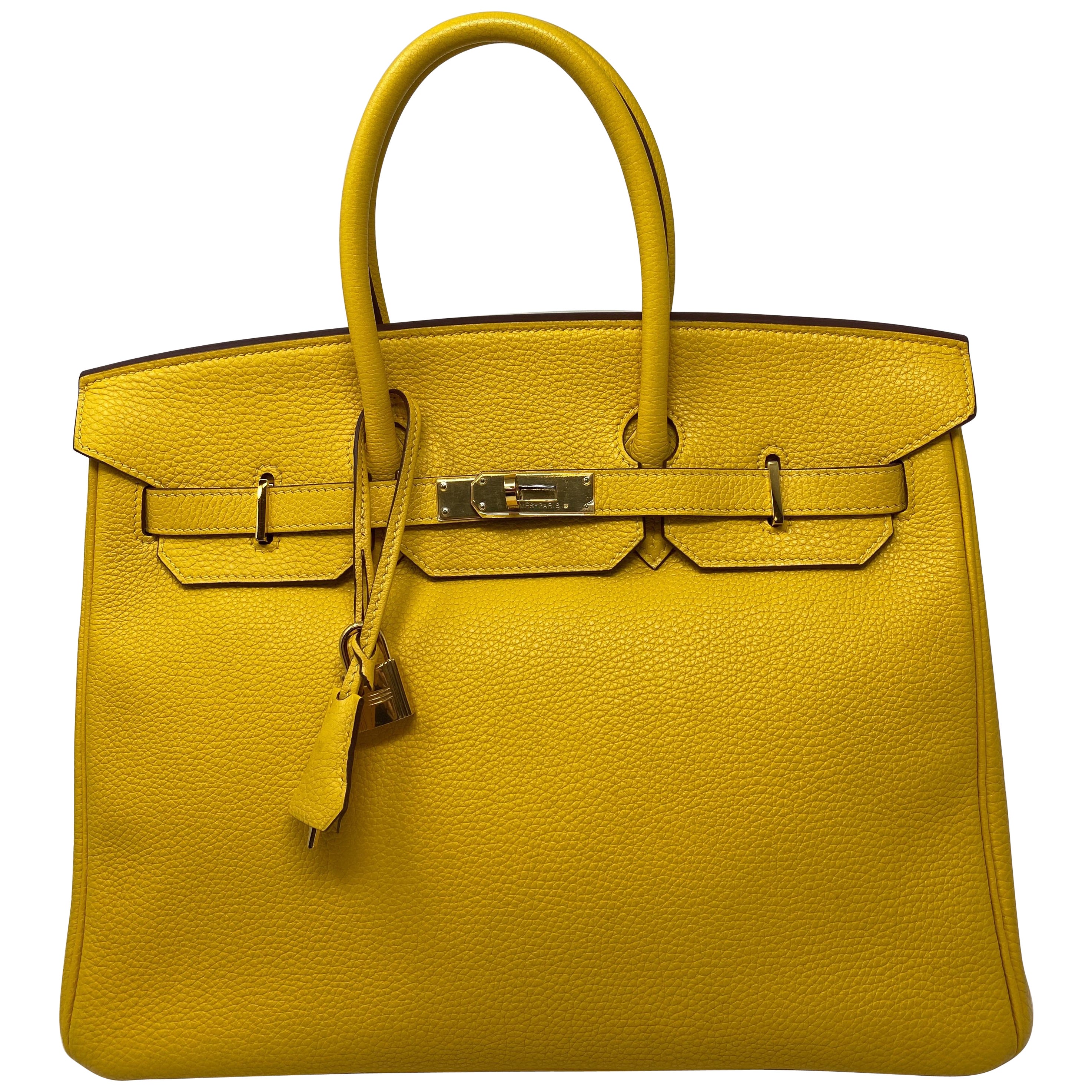 Hermes Soleil Yellow Birkin 35 Bag at 1stDibs | yellow birkin bag