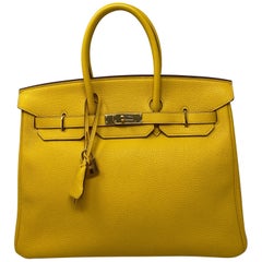 Hermes Soleil Yellow Birkin 35 Bag