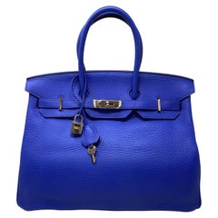Hermes Birkin 35 Blue Electrique Bag