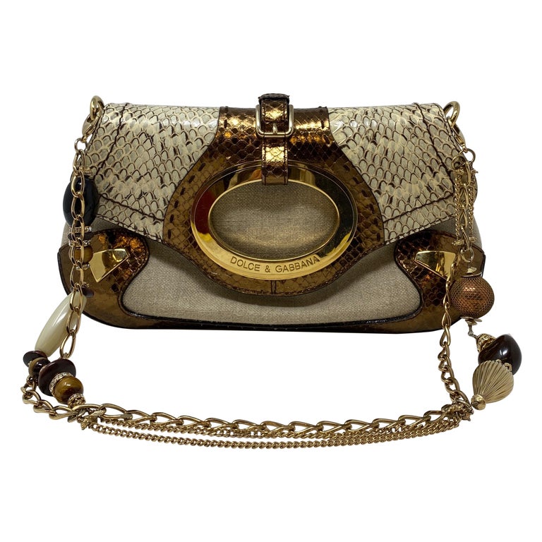Dolce and Gabbana Python and Leather Bag at 1stDibs