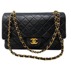 Chanel Black Vintage Medium Double Flap Classic Bag