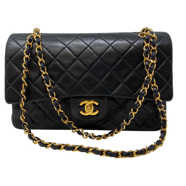Chanel Black Vintage Medium Double Flap Classic Bag at 1stDibs