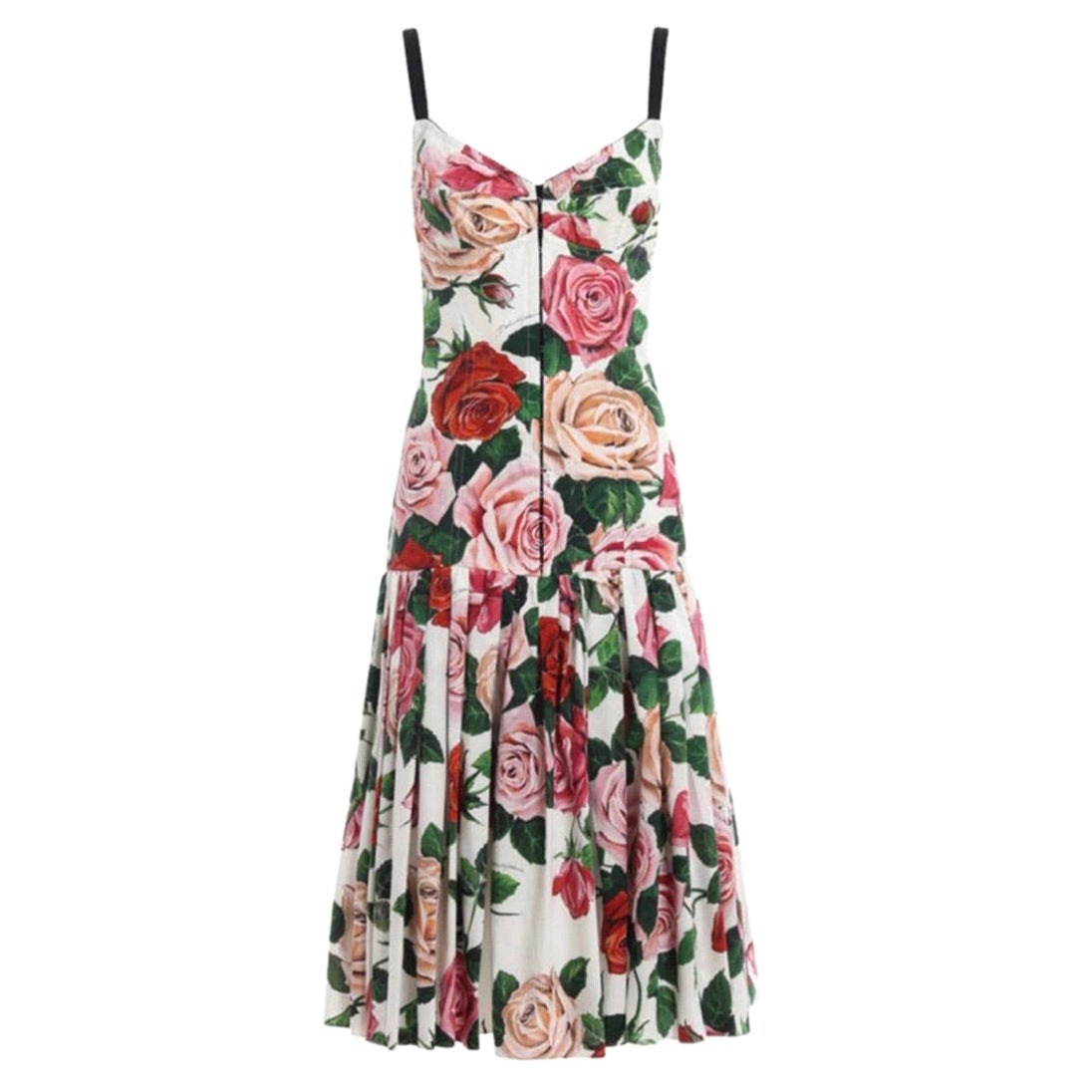Dolce & Gabbana dress made from
flower printed stretch cotton poplin For Sale
