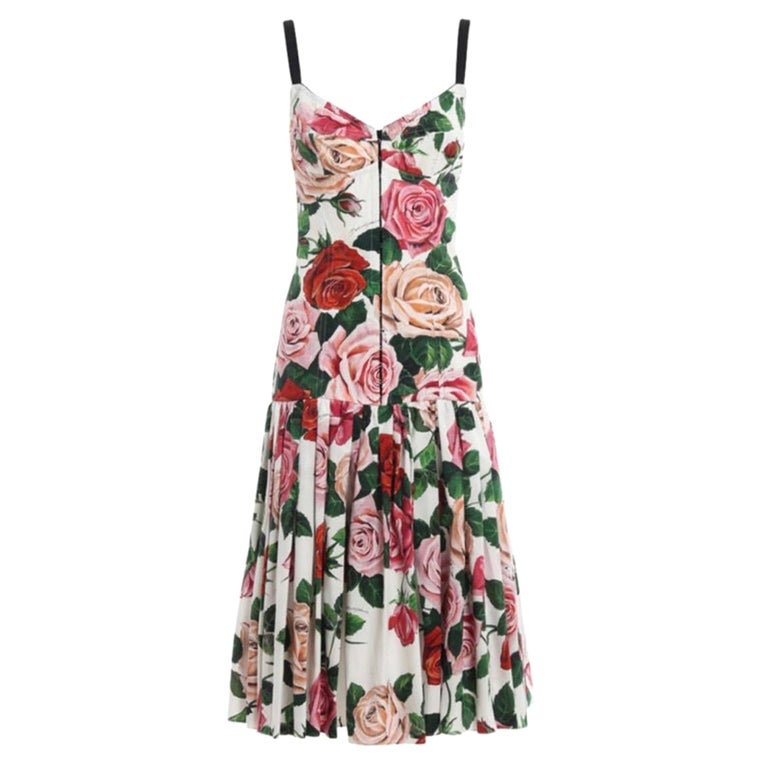 Dolce and Gabbana dress made from flower printed stretch cotton poplin ...