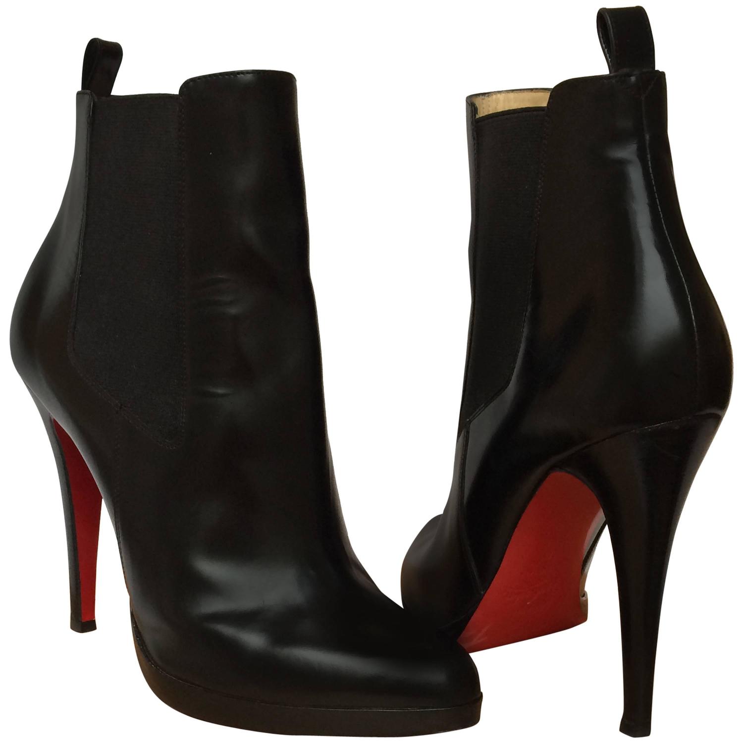 christian louboutin patent leather ankle boots