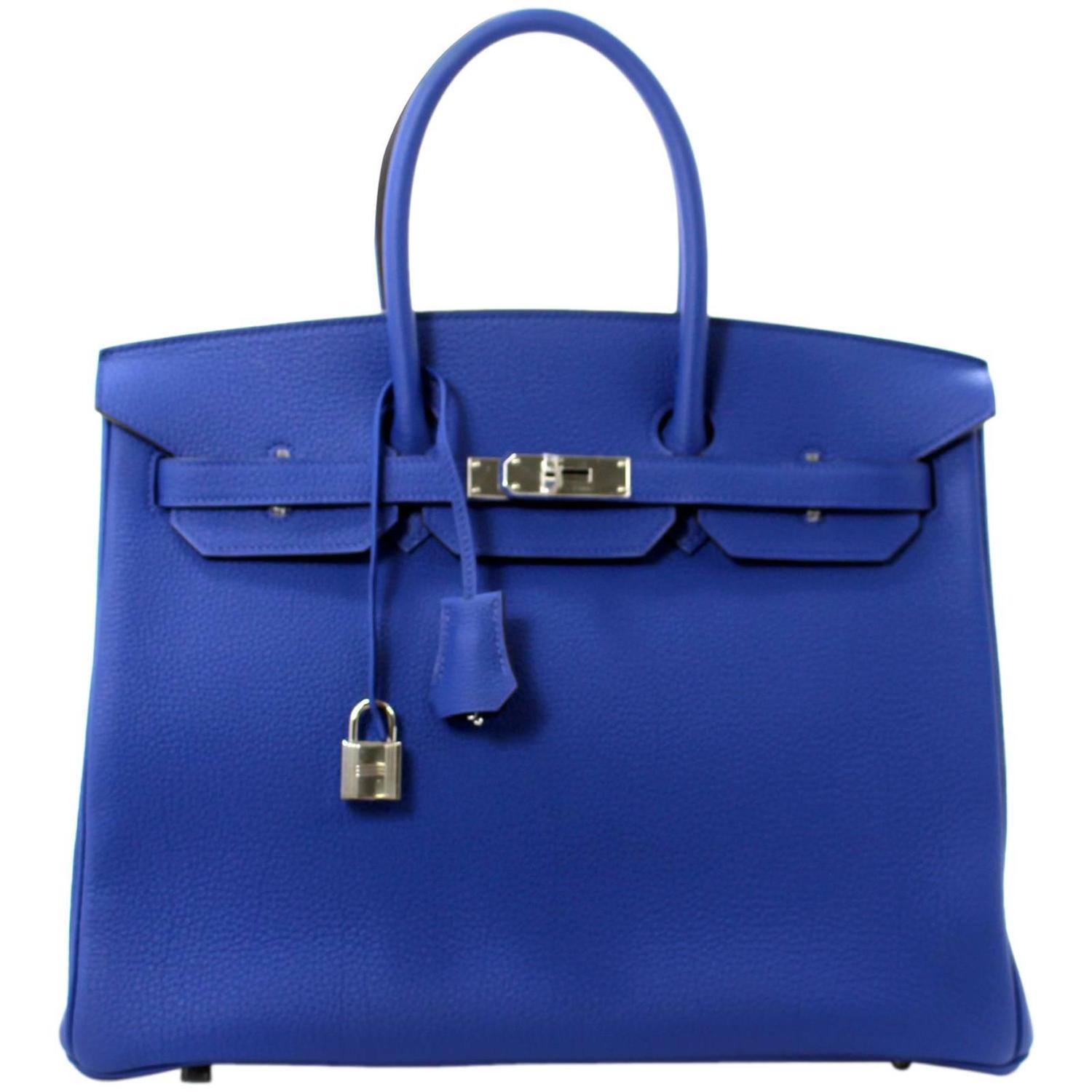 herme bags - Hermes Blue Electrique Togo Birkin Bag, 35 cm size with PHW For ...