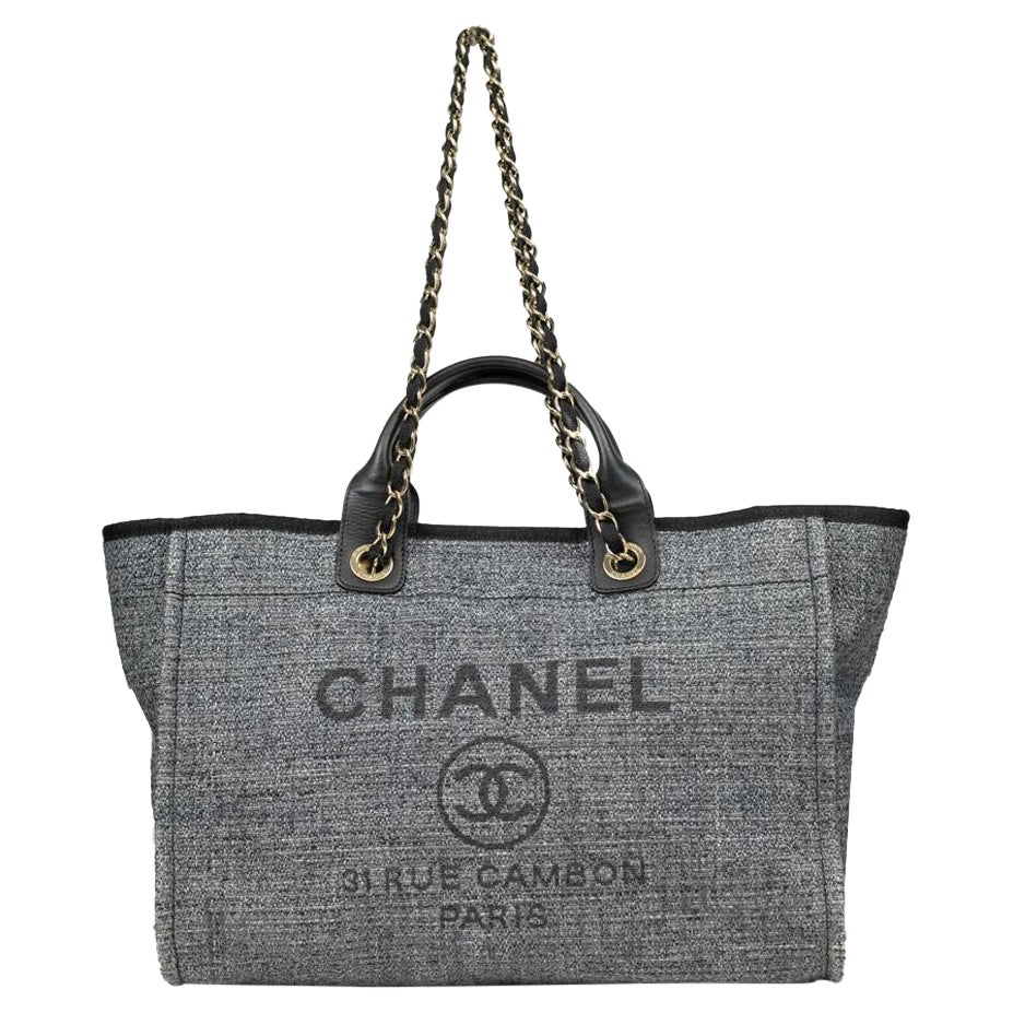 Chanel Grey x Greige x Beige Deauville Chain Tote Bag 108c56 For Sale at  1stDibs  chanel deauville tote price, chanel deauville medium tote, chanel  medium deauville