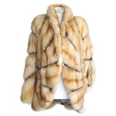 Russian Sable Fur Coat Jeweled Unique Striking 6 / 8 10