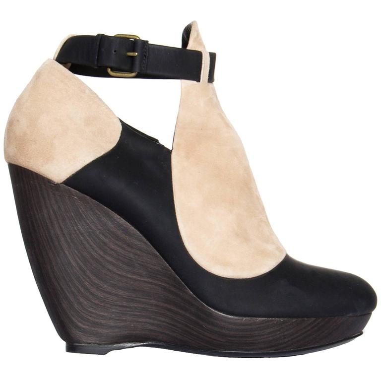 Balenciaga Black and Beige Wedges For Sale at 1stDibs | balenciaga wedge  shoes, black and beige wedges