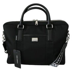 Dolce & Gabbana Schwarze Herrentasche aus Polyester mit verstellbarem Schulterriemen aus Stoff