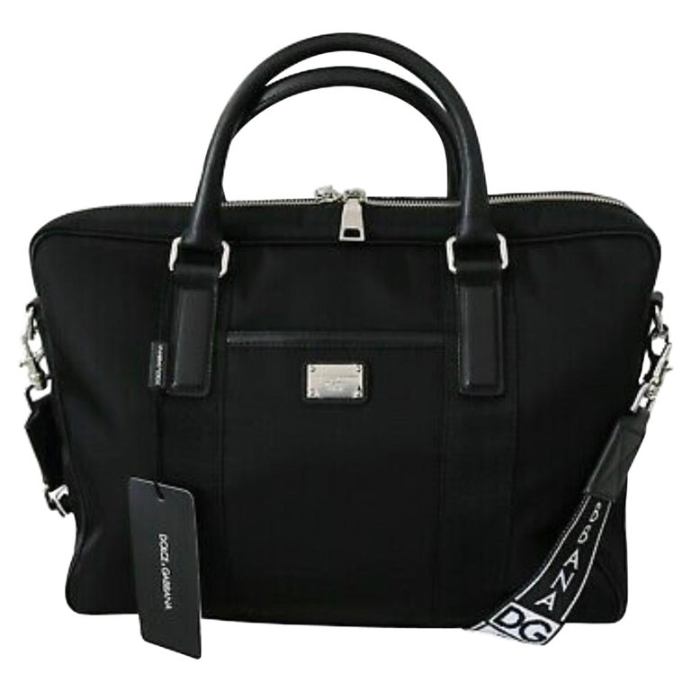 Dolce and Gabbana black cloth men's polyester bag with adjustable shoulder  strap For Sale at 1stDibs